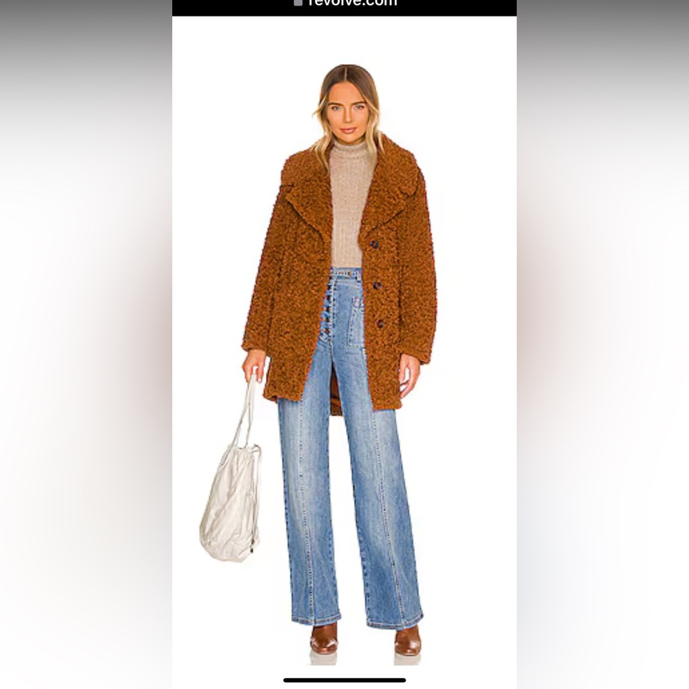 House of Harlow Calabra coat in Mahogany